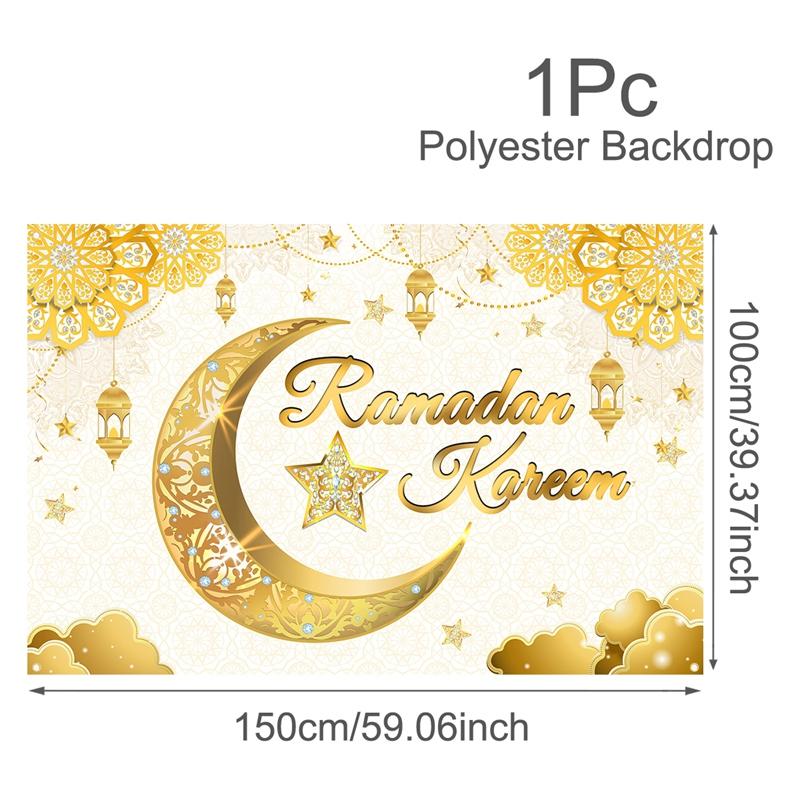 Eid Mubarak Background Ramadan Kareem Backdrop Islamic Muslim Party Supplies Eid Al-fitr Gifts Ramadan Decoration For Home 2026