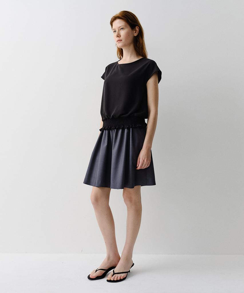 Ia Clay Flare Shorts (Charcoal Navy)