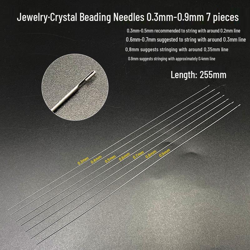 Side-Opening Beading Needle for Threading Crystal and Pearl Beads, Stainless Steel