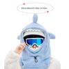 Lovely Plush Shark Ski Helmets Cover Thicken Warm Winter Hooded Head Protective Mask Hat for Men and Women Outdoor Sport