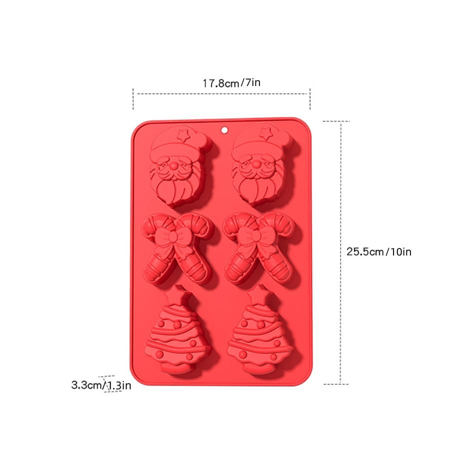 Christmas Silicone Baking Mold Chocolate Baking Mold Santa Clause Xmas Tree Mold for Pudding, Ice Cube, Handmade Soap Cake Decor