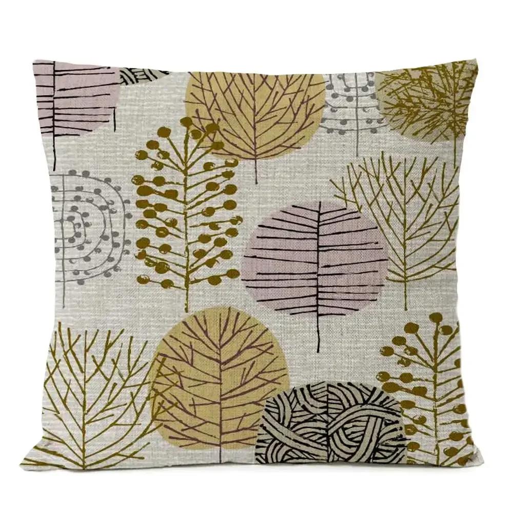

Home Decorative Throw Pillow Rustic Geometric Floral Pillow Cover Multi Flower Pillow Case Sofa Cushions _,(10) 66x66cm