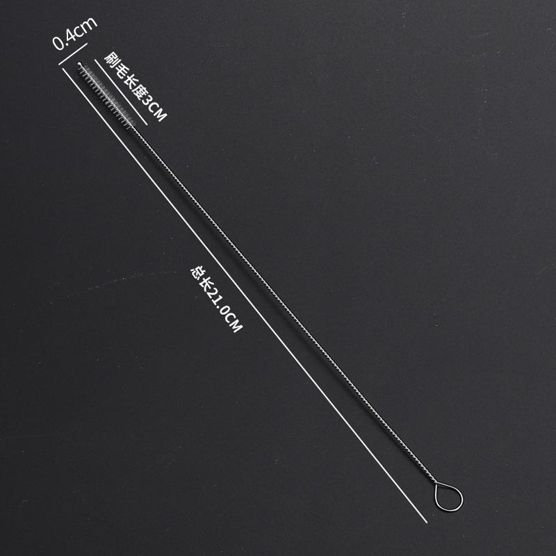 304 Stainless Steel & Nylon Straw Brush - Silicone Brush for Cleaning Children's Bottles & Medical Equipment