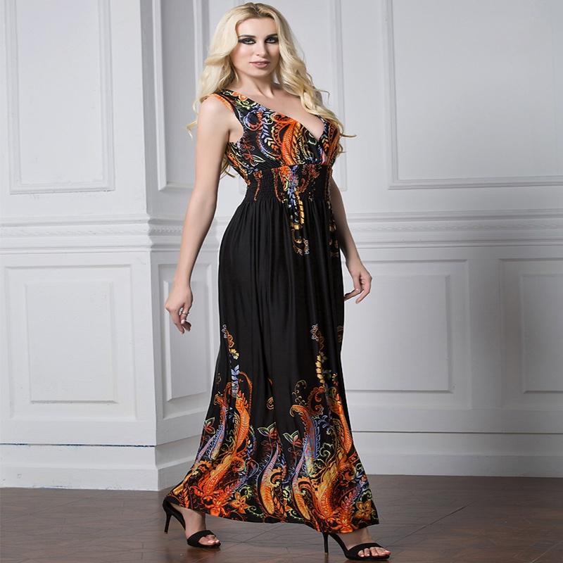 Elegant Women Dress Sleeveless V Neck Evening Party Gown Maxi Long Dress