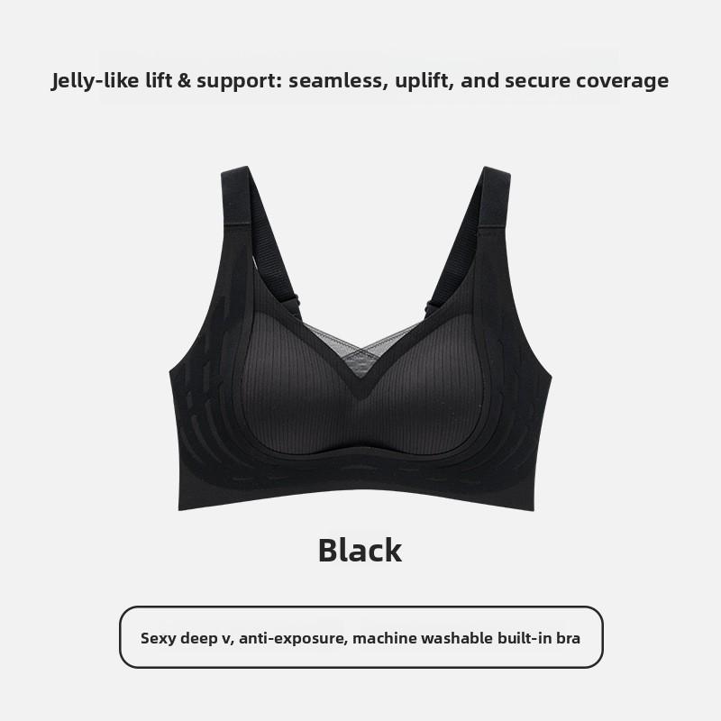 Seamless Wireless Tank Top Sports Bra, Small Bust Push Up Soft Support Lifting Side Support Women s Yoga Lingerie M чёрный