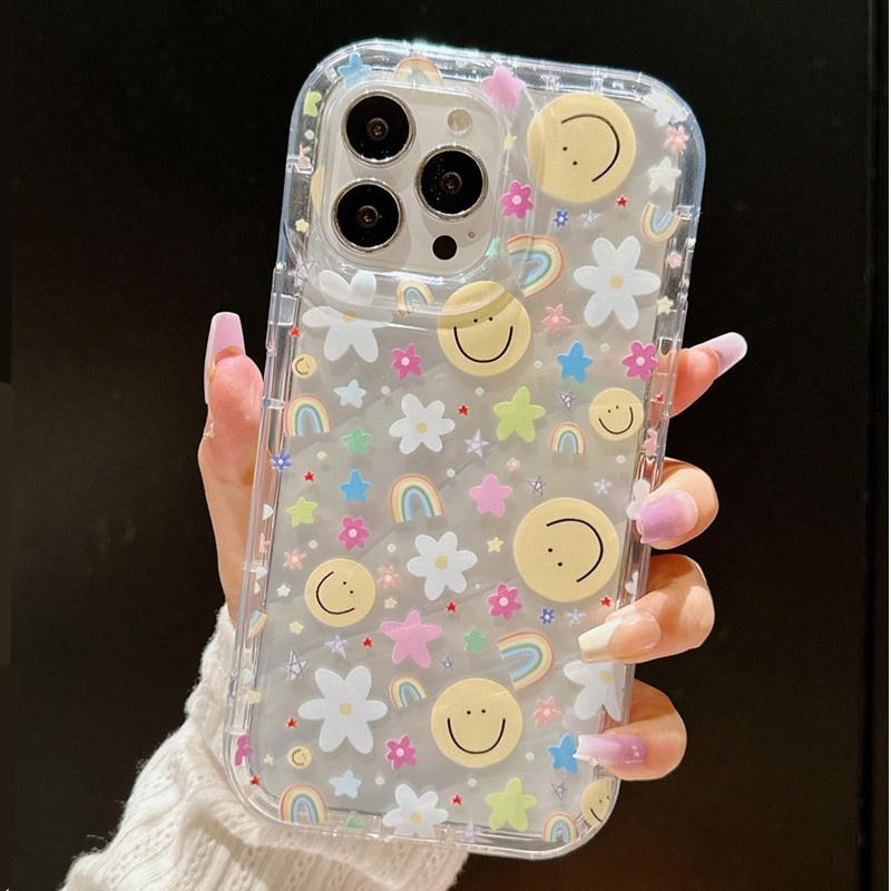Cartoon Happy Face Graphic Printed Phone Case for  Mi 13 12 11 Lite 5G Ne 14 11T 12T 13T Poco F5 Pro Soft Anti-Drop Cover