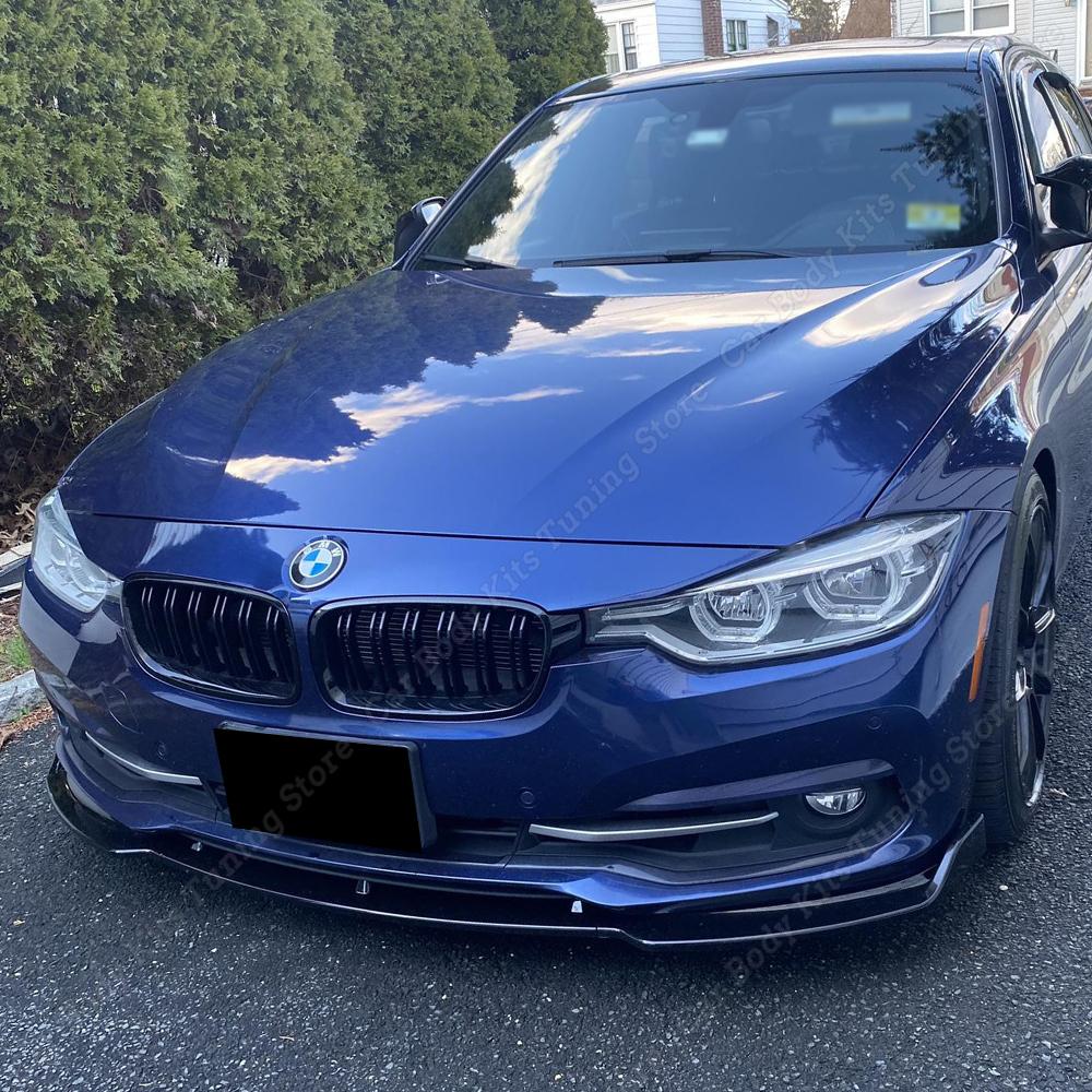 Per BMW Serie 3 F30 F31 2013-2019 Sottoparaurti Anteriore Splitter Lip Diffusore Spoiler Copertura Protettiva Protezione Deflettore Labbri Nero Lucido