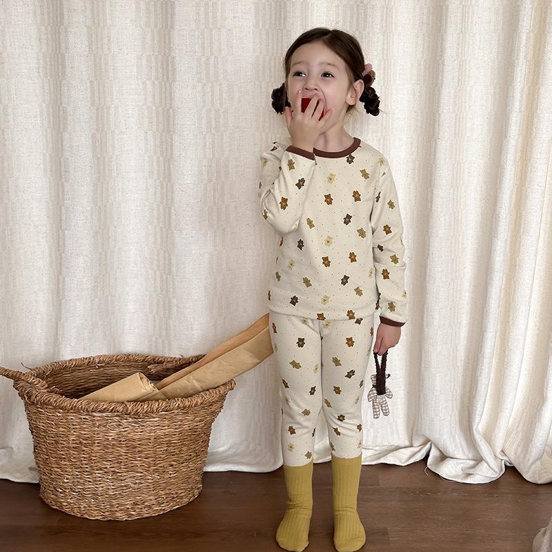 Cartoon Printed Cotton Kids Pajama Homewear Unisex Boys Girls Casual Loungewear