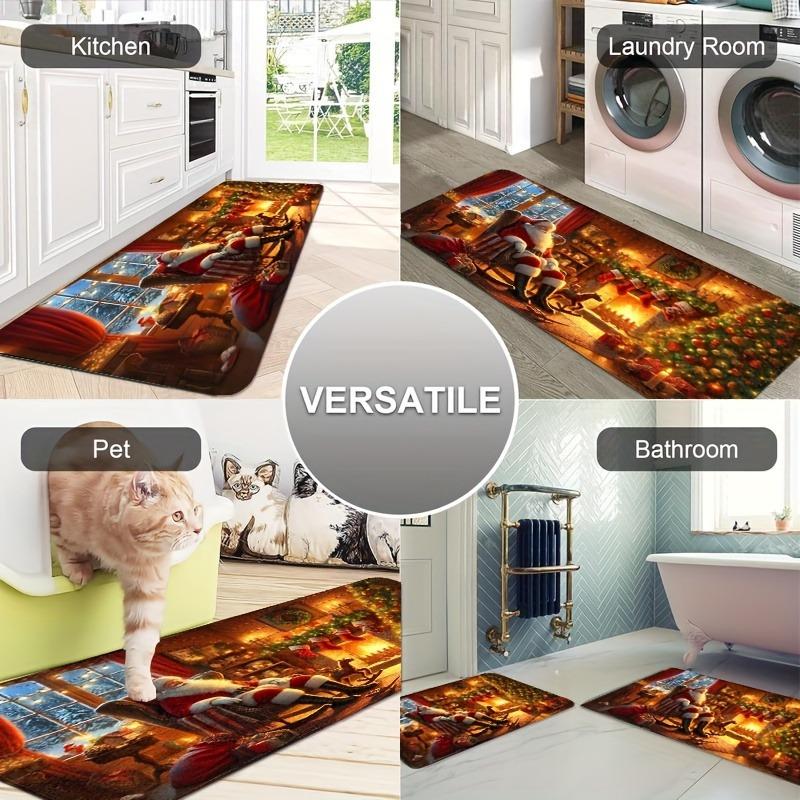 1PC Halloween Pattern Kitchen Rug Non-Slip Door Mat Pop Design Bathroom Rug Bath Mat Carpet for Home Sink Laundry Decor