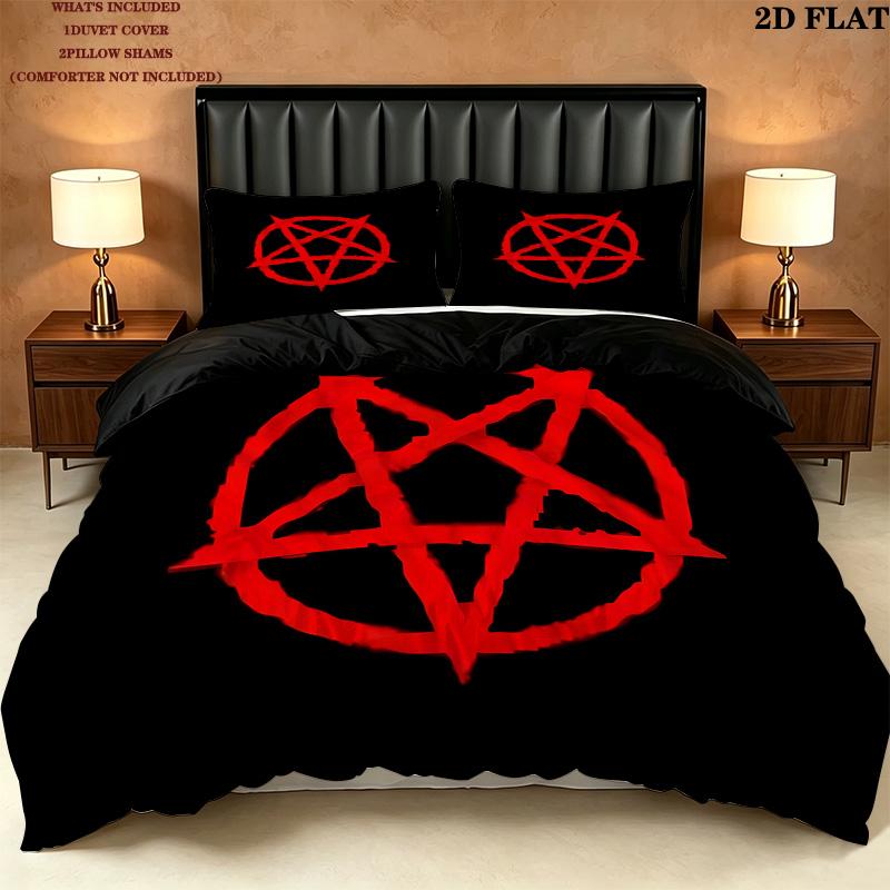 Supernatural Pattern Bedding Quilt Set Quilt Cover Pillowcase Home Birthday Gift(1 * Duvet Cover + 2 * Pillowcase, Without Core)