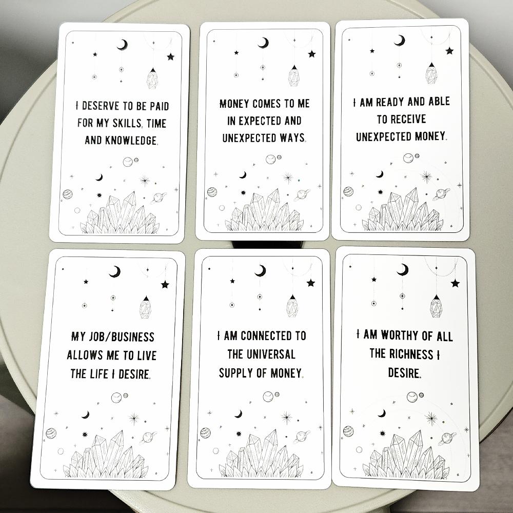 Financial Abundance Affirmation Cards Affirmation Deck To Manifest Financial Freedom & Attract Money 54 Pcs Cards 10.3*6cm