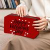 Valentine's Day Series Square Makeup Bag For Women, Large Capacity Storage Bag