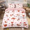 3pcs Romantic Valentine's Day Pink Love Sausage Dog Printed Chipless Quilt Set Multi Size Bedroom Bedding Festival Decoration