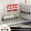 Wall-Mounted Luxury Slipper Rack: Punch-Free Bathroom Shoe Draining Storage Solution