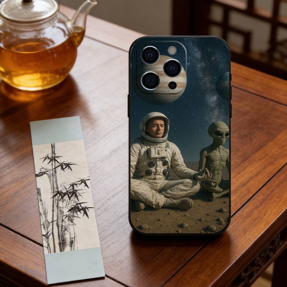 Funny alien images  Phone Case For iPhone 17, 16,15,14,13,12,11 Plus,Pro Max, Others Soft Black Cover
