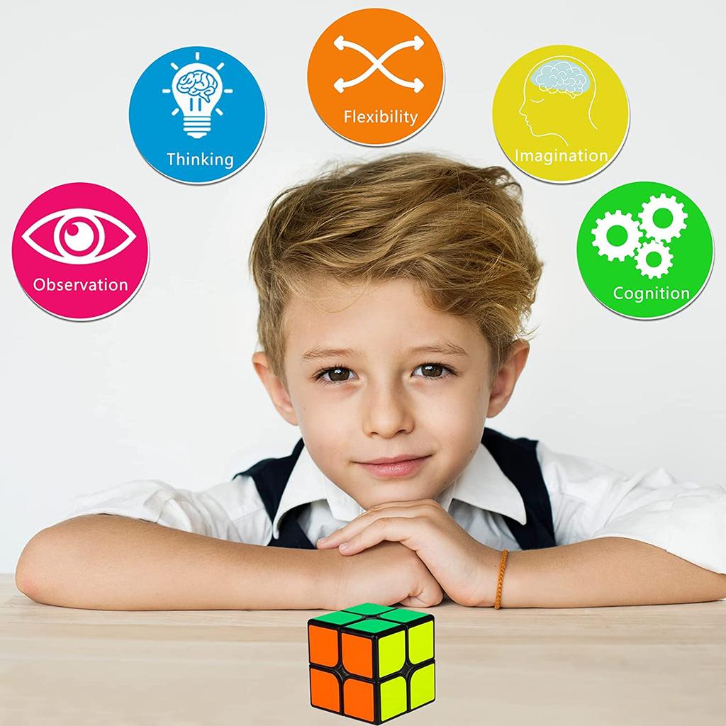 Magic Cube 2x2x2 Magic Speed Cube 2x2 Cube Smooth 3D Puzzle Toy Mini Pocket Twist Toy Educational Toys for Boys Girls Kids Adult