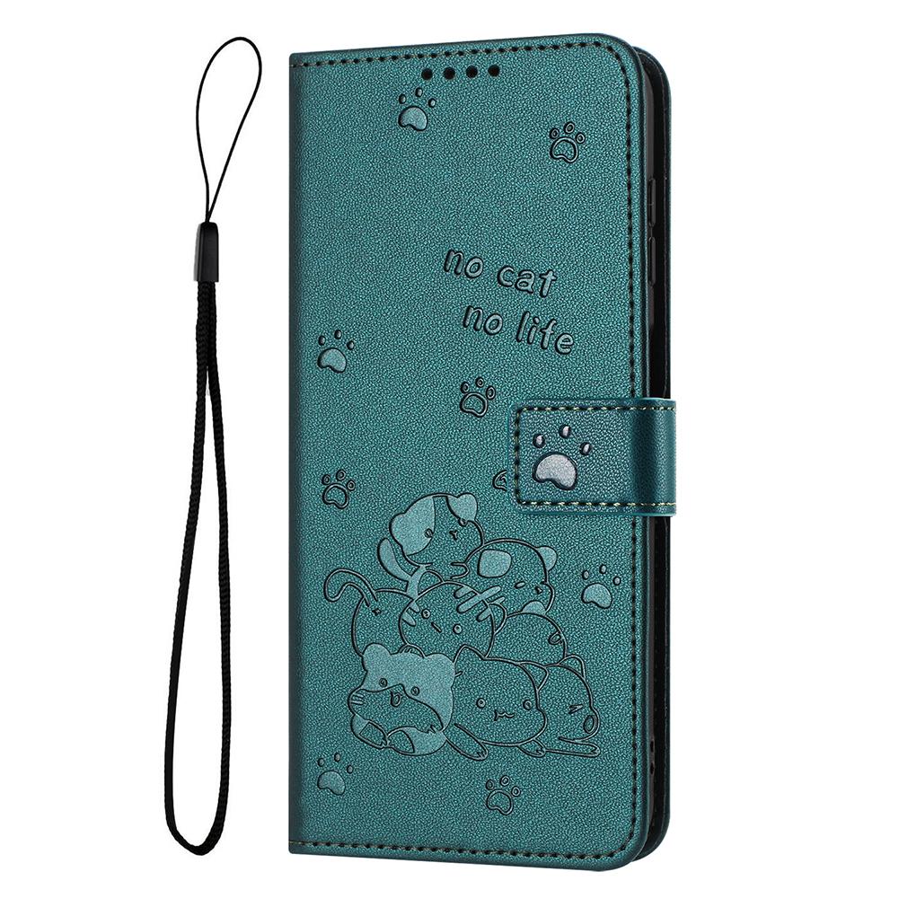 Curte Cat Leather Wallet Cover Case For iPhone 16 15 14 13 12 11 Pro Max Mini XR XS 10 X 6 8 7 Plus Flip Stand Card Holder Strap