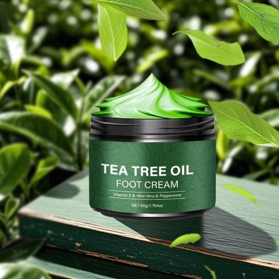 Foot Cream with Tea Tree Oil Fast Absorbing Non-Greasy Foot Moisturizer for Dry Rough Heels And Feet Soften Calluses Hydrate And Renew Daily Foot Care