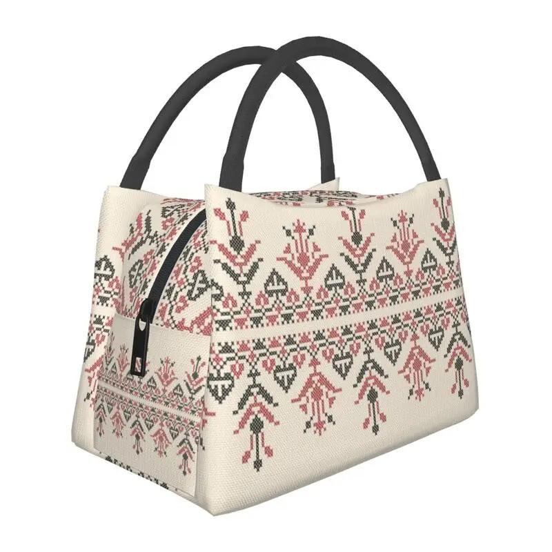 Embroidery With Arabic Calligraphy Thermal Insulated Lunch Bags Cross Lunch Tote Meal Food Box