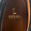 Pristine REGAL Leather Shoes Wingtip Full Brogue Black Leather Mens 24.5 Used