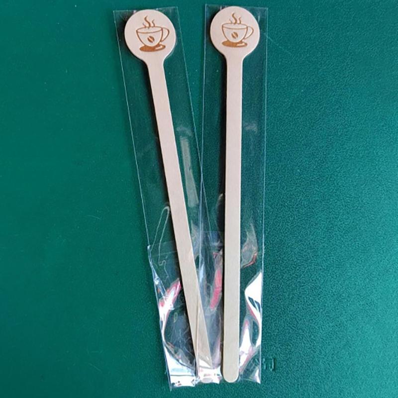 100 Count Wood Stir Stick for Coffee and Drinks 5.9Inch Stirring Rod Coffee Supplies Wood Beverage Mixer for Restaurant