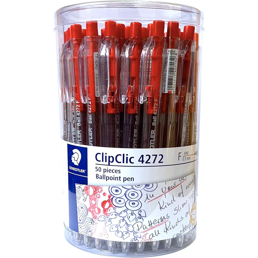 STAEDTLER (STAEDTLER) Office Ballpoint Pen Set of 50 Red 0.5mm Line (0.7mm Ball) Ballpoint Pen Re...