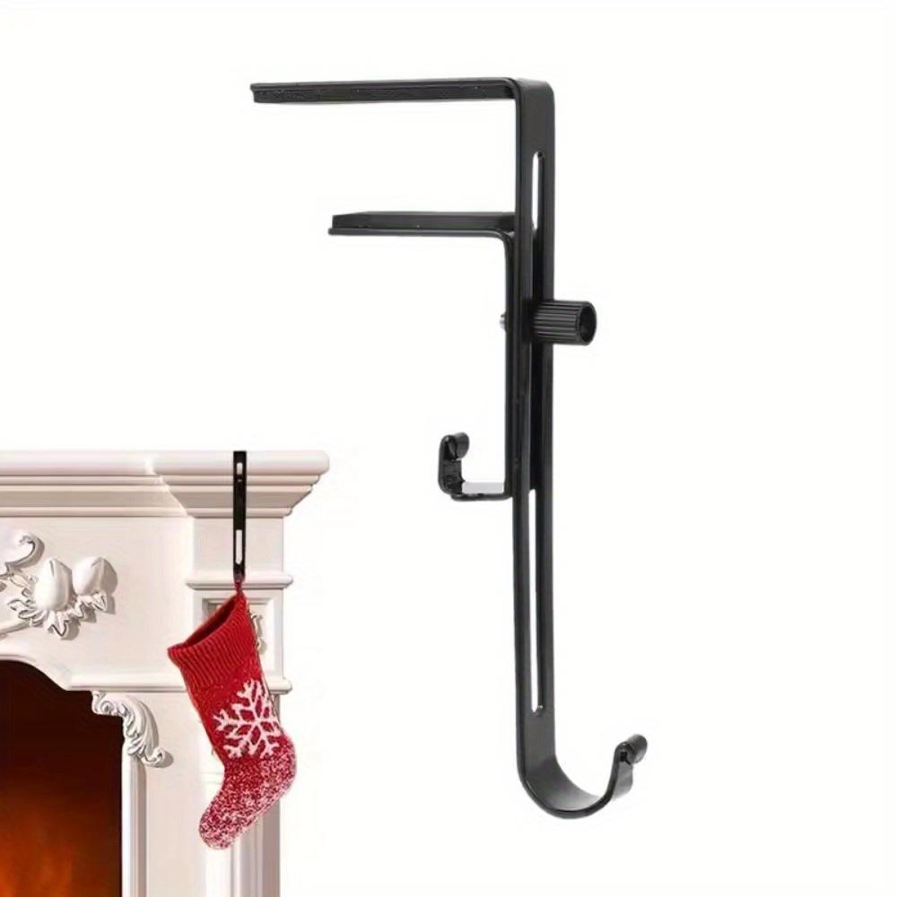 2Pcs/4Pcs Mantel Decorations Hook Up Stocking Hooks for Fireplace Christmas Stockings Holder Xmas Decorate Black Holders Mantle Hanger