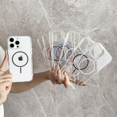 The Fine-ring Magnetic Phone Case Is Suitable for Apple 16promax, Acrylic 2-in-1 IPhone15, and Is Shock-resistant