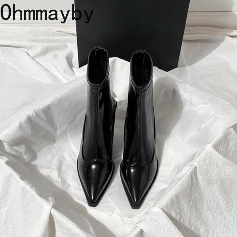 Autumn Winter Pointed Toe Women Thin Heel Ankle Boots Street Style Party Stripper Short Botas Mujer