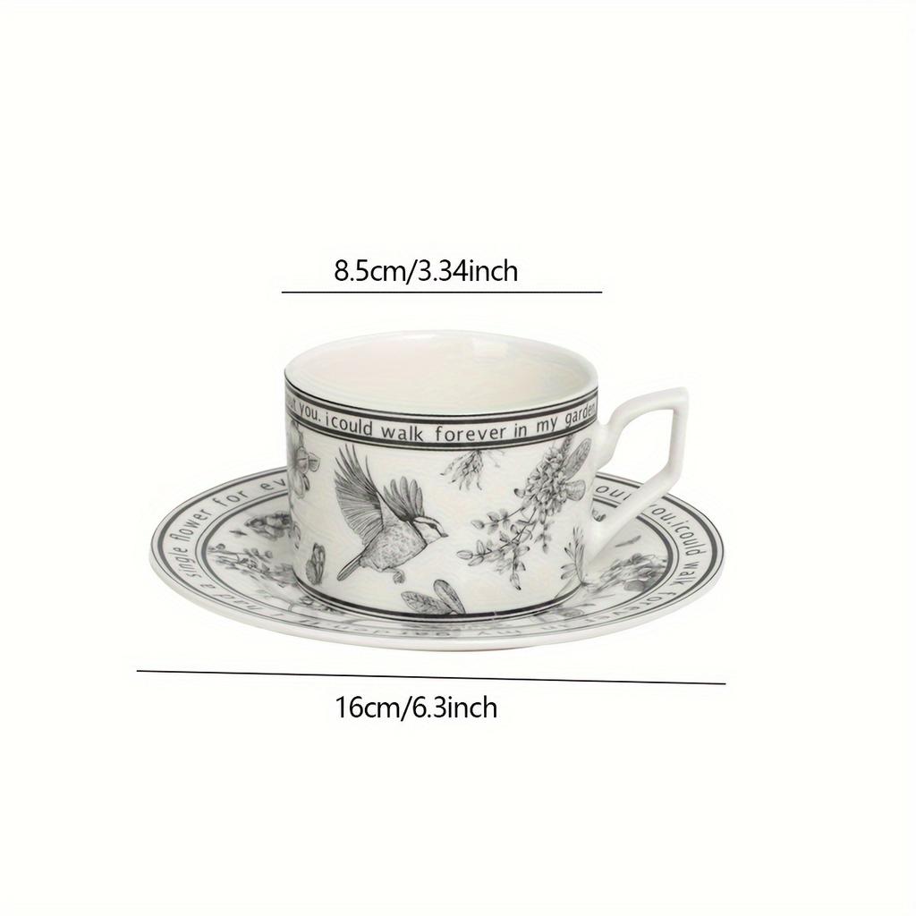 1 Set Pinellia Retro Coffee Cup Cappuccino Cup, Coffee Cup, White Tea Cup Set, British Coffee Cup,porcelain Tea Set, Latte Cup