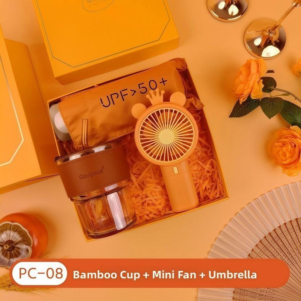 3IN1 Souvenir Gift Set Stylish Design with Paper Bag Practical Gift Sets Luxury Fan/Towel/Cup Gift Box Set Personalized Gifts