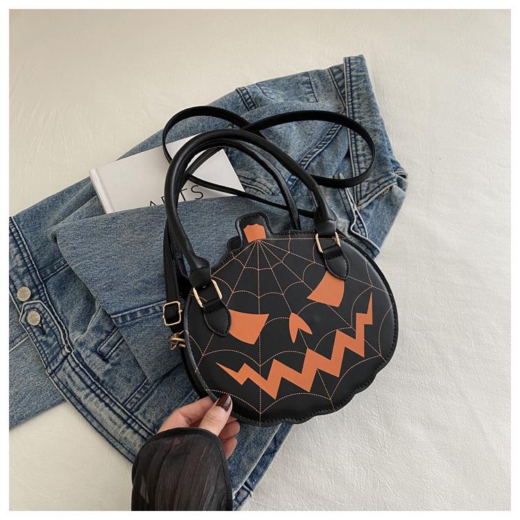 2024 Trendy Cartoon Pumpkin Crossbody Bag: Stylish, Large Capacity, Casual, Perfect for Halloween.