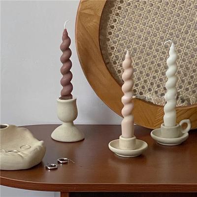 Twist Candles Sented Stick Candle and Candle Holders Ceramic Candle Stand Glass Tealight Candlelistick Wholesale Candles