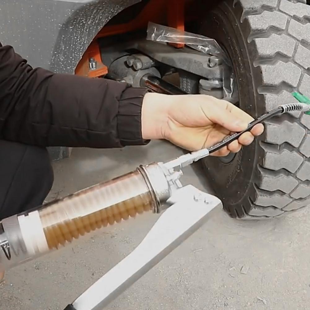 Kit de herramientas de lubricación para reparación de vehículos, jeringa de mantequilla transparente, manual, de 400 cc, para automóviles, SUV, camiones, excavadoras y carretillas elevadoras