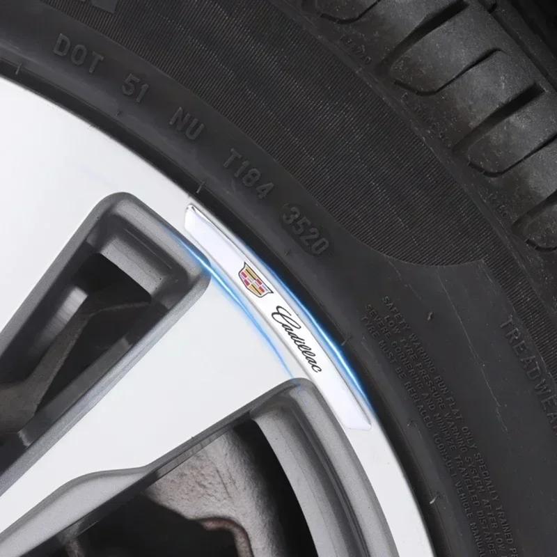 4Pcs/Set Car Wheel Tire Rim Stickers for Cadillac XT4 CT4 CT5 ATS CTS Escalade Seville SLR STS EXT Coupe Auto Accessories