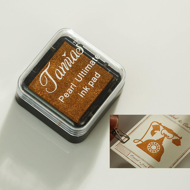 Metallic Stamp Pad DIY Scrapbooking Metal Ink Pad Pearly Lustre Rubber Stamps Pad Seal Stamping Tools