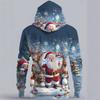 Modischer Herren-Weihnachts-Hoodie mit Kordelzug aus Polyestergewebe für festliche Kleidung Langärmlig 3D-gedruckt