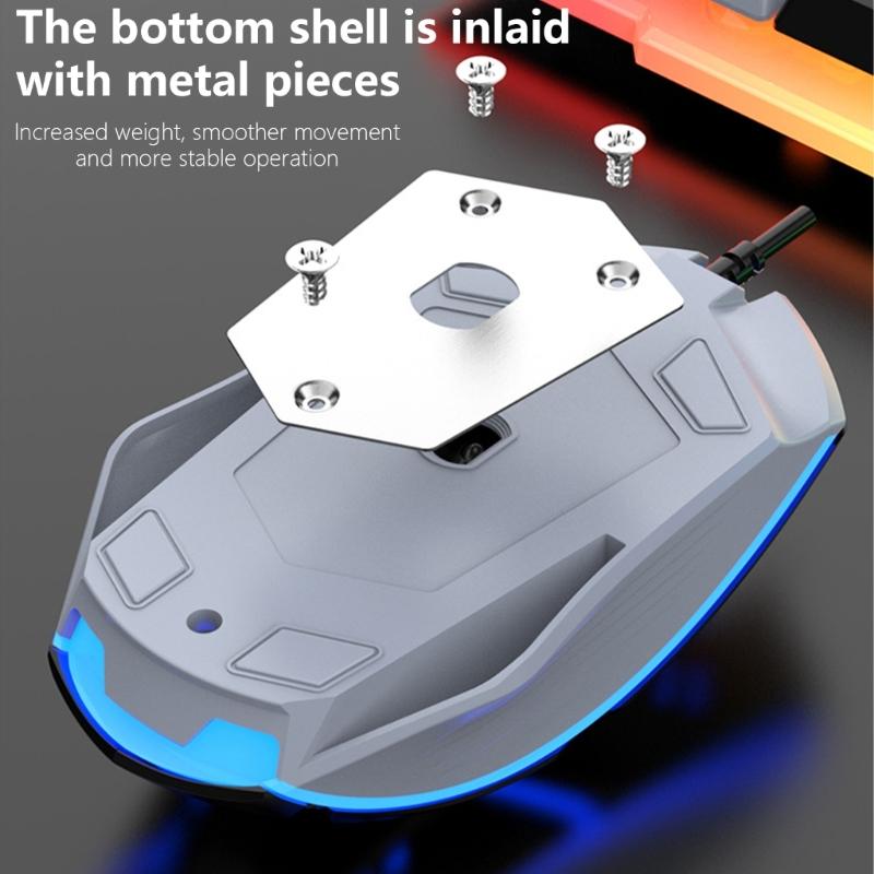 Corded Gaming Keyboard and Mouse Combo LED Backlit Mechanical Keyboard 1600DPI Mouse Keyboard PC Gamer Accessories