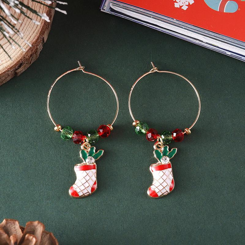 Minimalist Festive Beaded Christmas Earrings – Creative, Personalized Holiday Fashion
