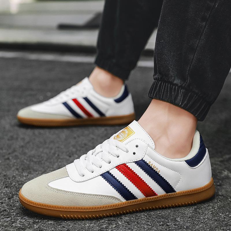 Sapatos de Três Listras 2025 para Homens Retro Branco Agam Tênis Esportivos Sapatos Rasos Casuais com Todos Leves Sapatos da Moda para Mulheres
