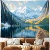 Nature Mountain Forest Tapestry for Bedroom, Landscape Wall Hanging Tapestries, Scenic Green Pine Tree Waterfall Landscape Wall