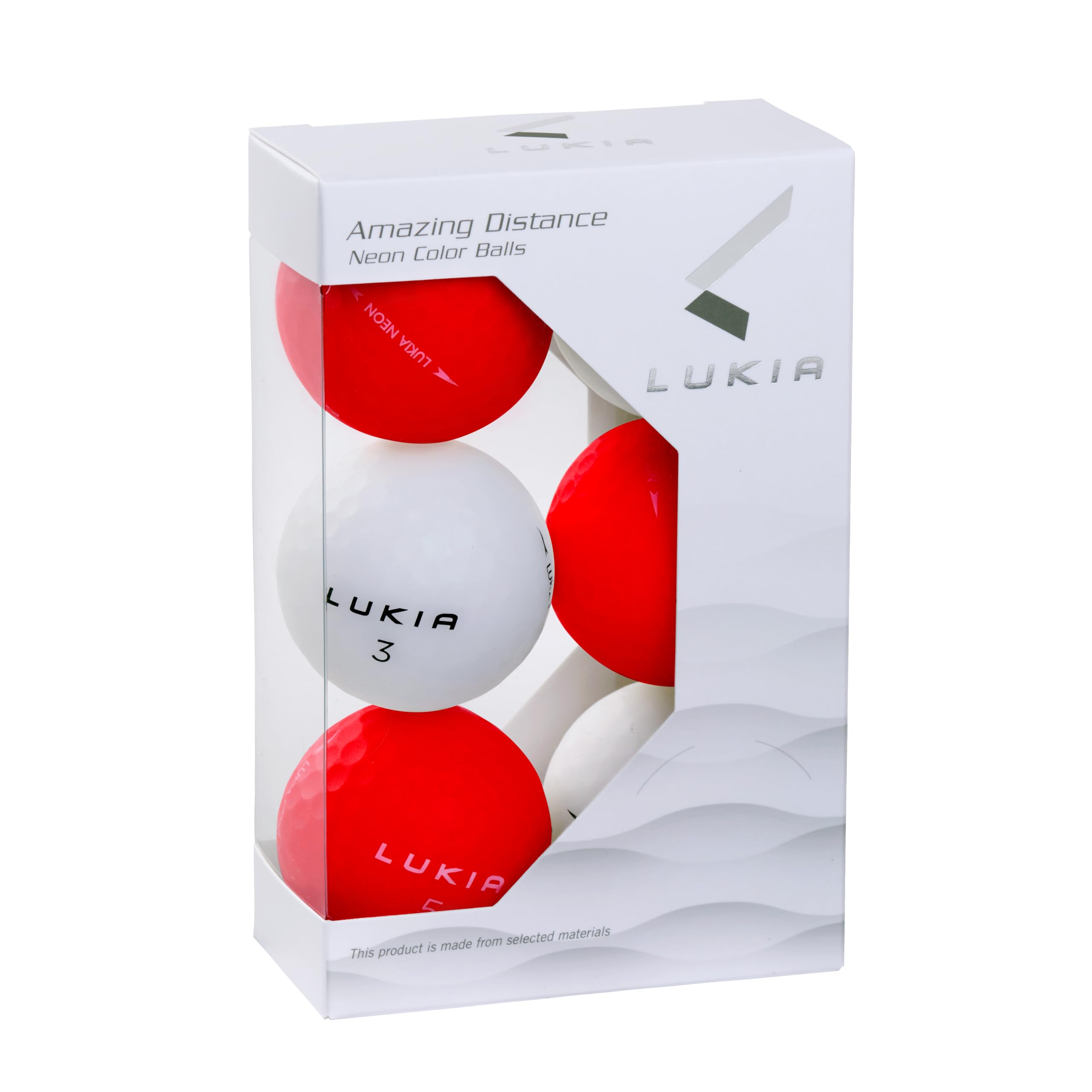 

LUKIA Golf Ball NEON COLOR 6P Super Repulsion New Gift Prize Souvenir Present Celebration Birthday 60th Anniversary Golf Competition Retirement