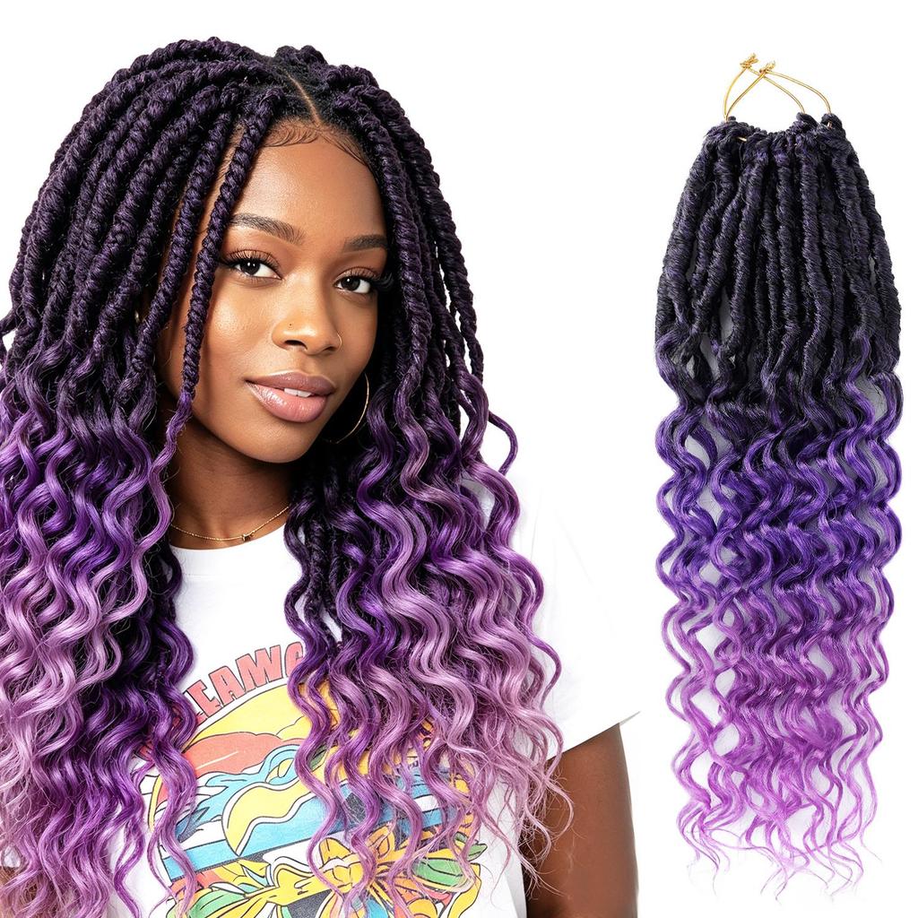 Locs di Dea Ricci Crochet Capelli Locs Morbidi Treccine Sintetiche Estensioni Capelli Stile Bohemien per Donne Nere