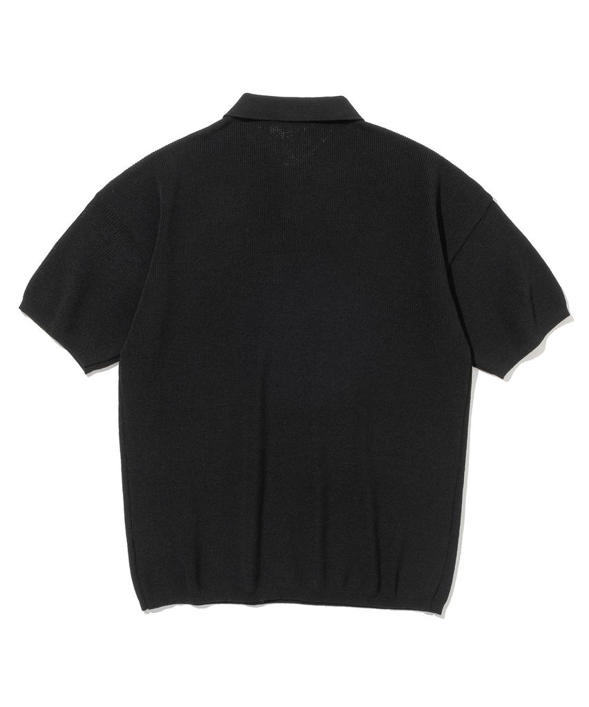 KNITTED Coolever Pk Short Sleeve Knit Tee Black