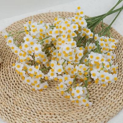 Wedding Decor Artificial Flowers Silk Small Daisy Plant Auditorium Decoration Fake Flower Simulation Yellow Chamomile Branches