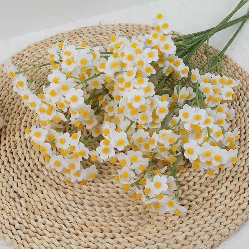 Wedding Decor Artificial Flowers Silk Small Daisy Plant Auditorium Decoration Fake Flower Simulation Yellow Chamomile Branches
