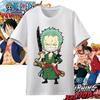 One Piece Anime Character Printing Oversized Cotton Tshirt Men and Women Comfortable Y2K Childrens Clothing Summer Tshirt