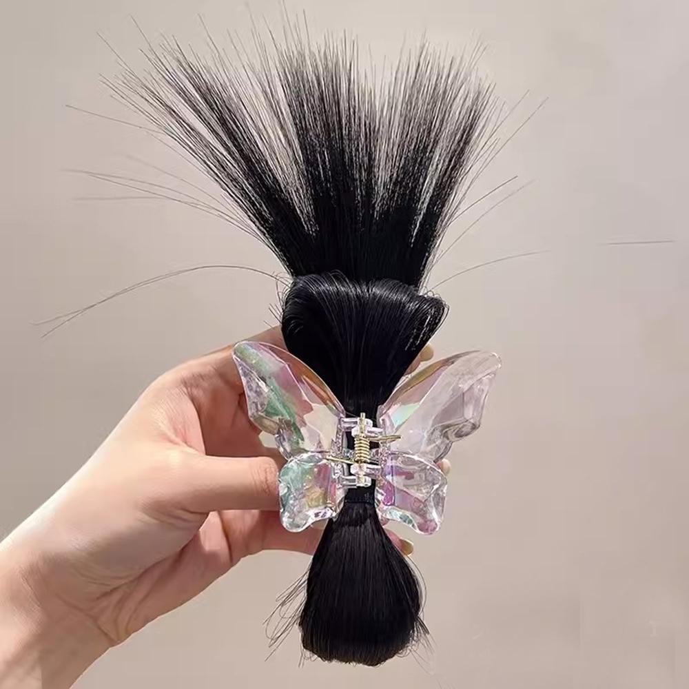 

Molans Transparent Butterfly Half-tie Hair Claw Head Lazy Meatball Head Crab Clip Wig Catch Clip High Ponytail Hair Accessories