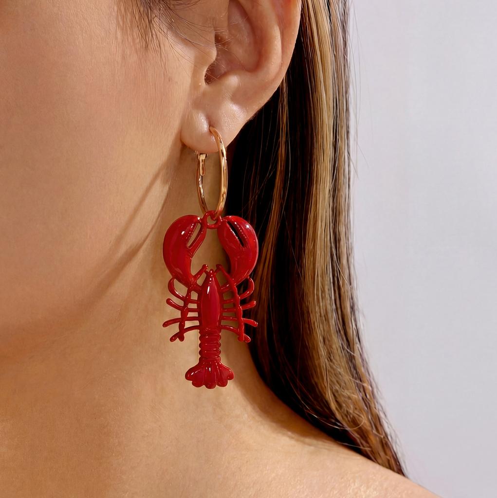 Crab Lobster Earrings Bohemian Beach Vacation Style Jewelry Women's Fashion Gift Daily Accessory