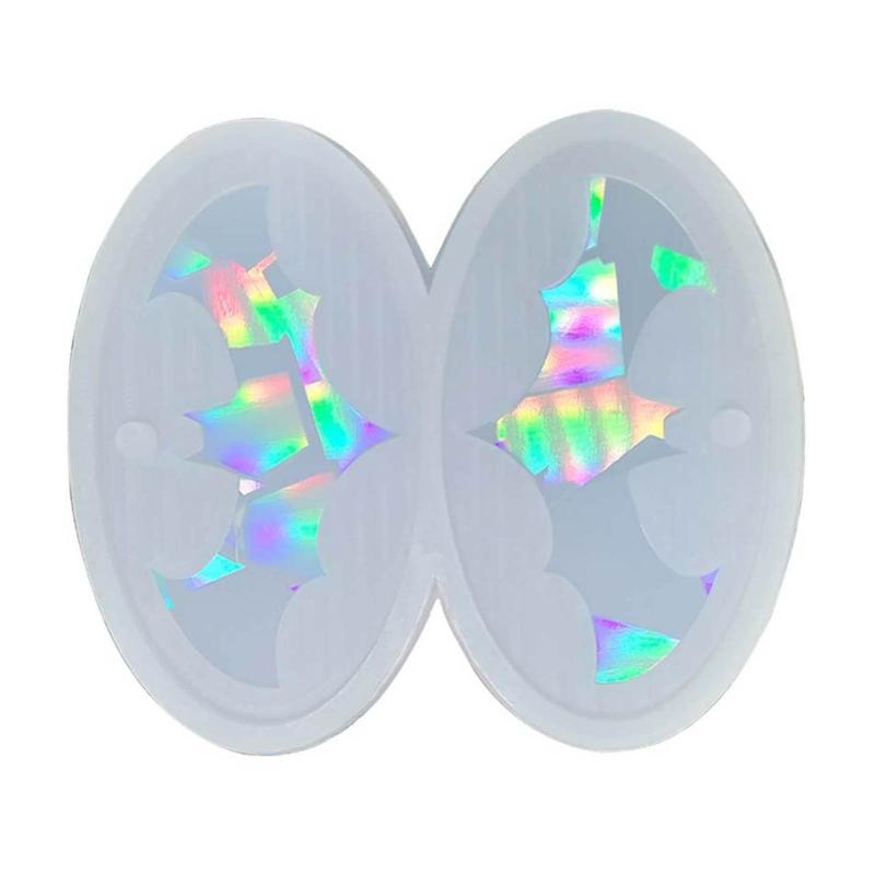 Holographic Bat Earrings Silicone Mold Ear Drops Crystal Epoxy Resin Mould DIY Ear Rings Jewelry Making Tools for Party